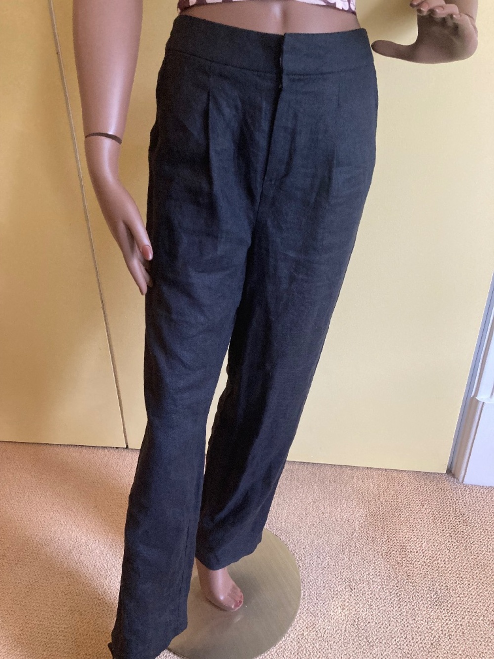 Black Linen Pants, Size 6
